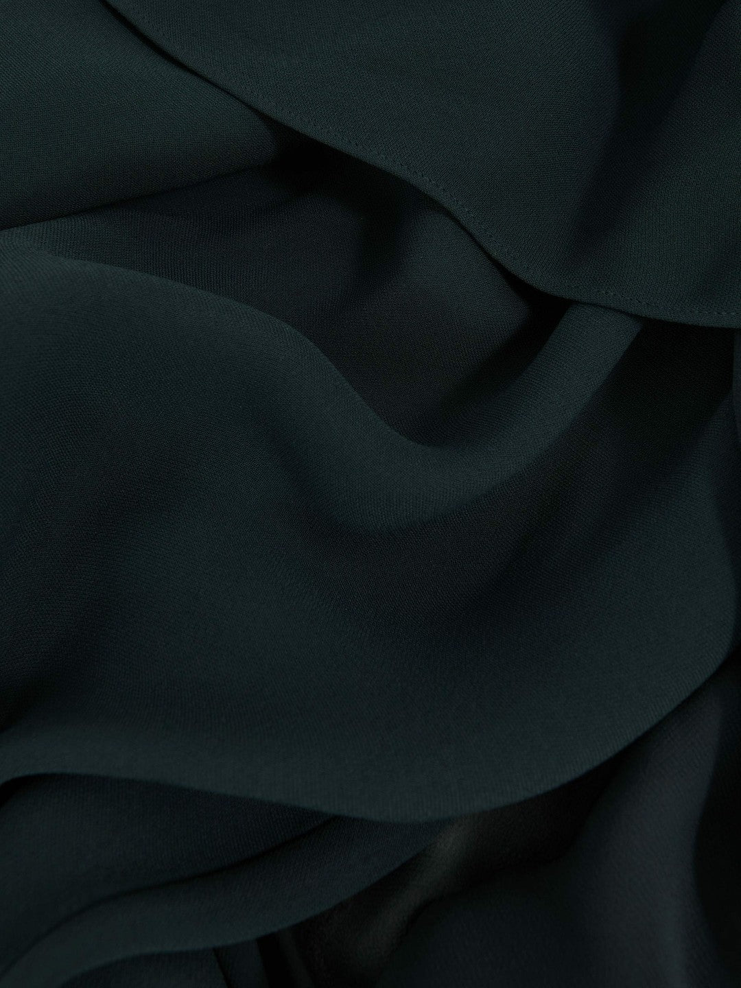 Petite Crepe Cape Maxi Dress in Teal Green
