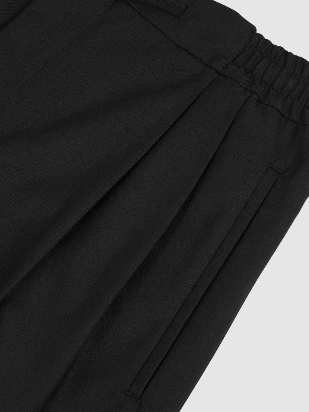 Relaxed-Fit Twill Drawstring Trousers in Black