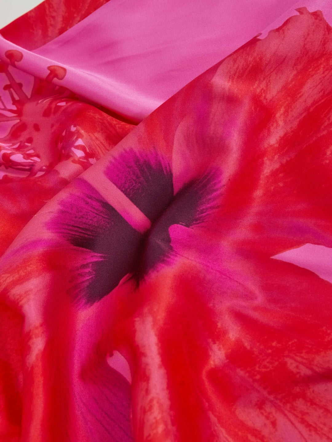 Good American Satin Floral Maxi Dress in Pink