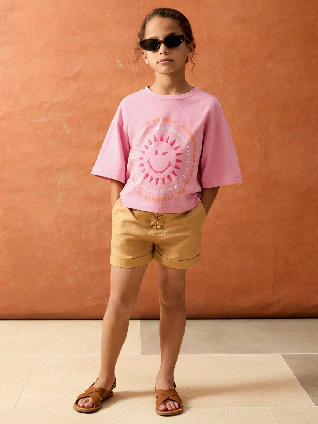 4-9 yrs SmileyWorld | Sun-Print T-Shirt in Pink
