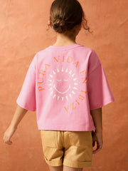 4-9 yrs SmileyWorld | Sun-Print T-Shirt in Pink