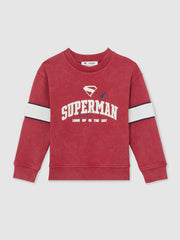13-14 yrs Superman Cotton Logo Sweatshirt in Red