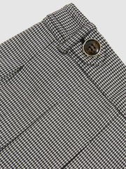 Houndstooth Check Pleated Skirt in Black/White