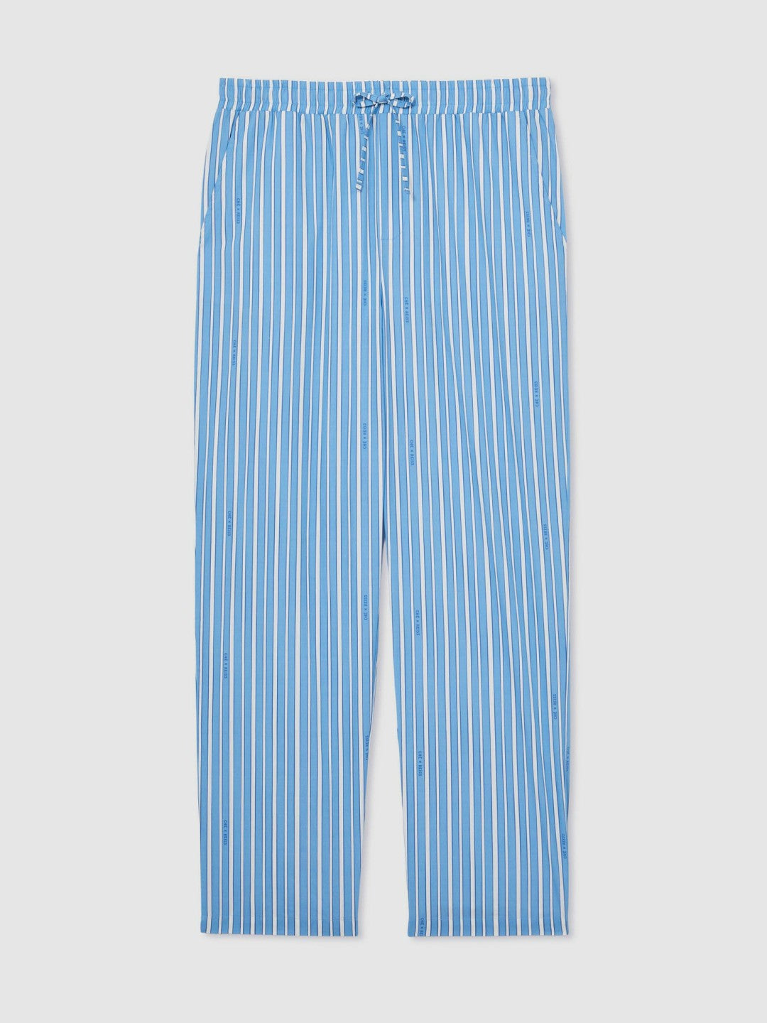 | Ché Poplin Stripe Trousers in Bright Blue/White