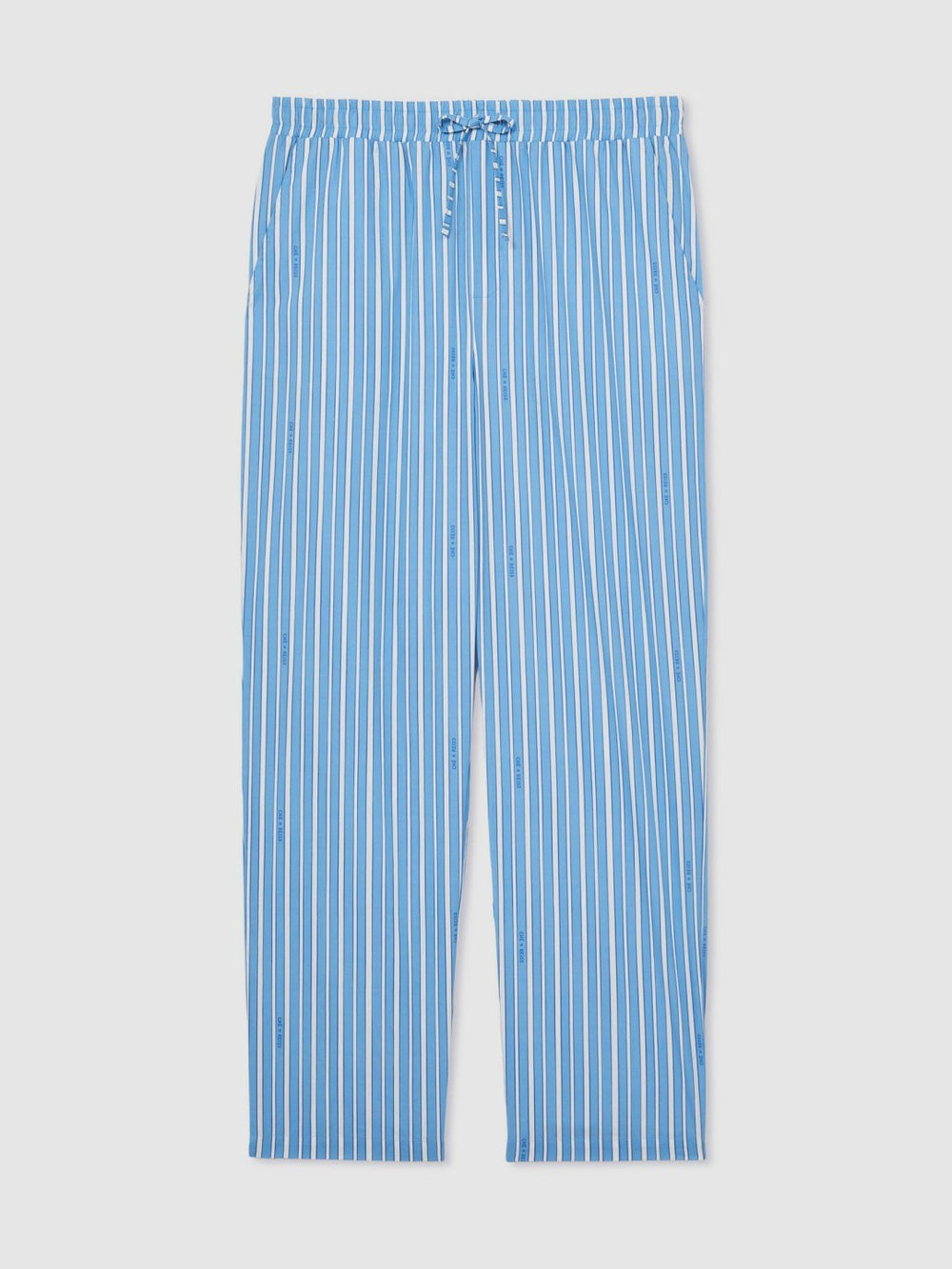 | Ché Poplin Stripe Trousers in Bright Blue/White