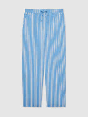 | Ché Poplin Stripe Trousers in Bright Blue/White