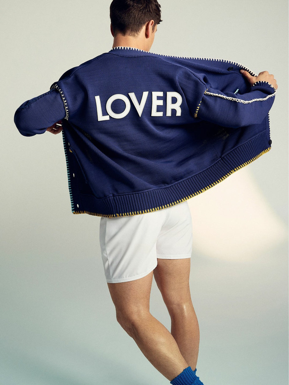 | Tom Daley Lover Knit Cardigan in Navy Blue