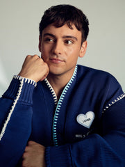 | Tom Daley Lover Knit Cardigan in Navy Blue