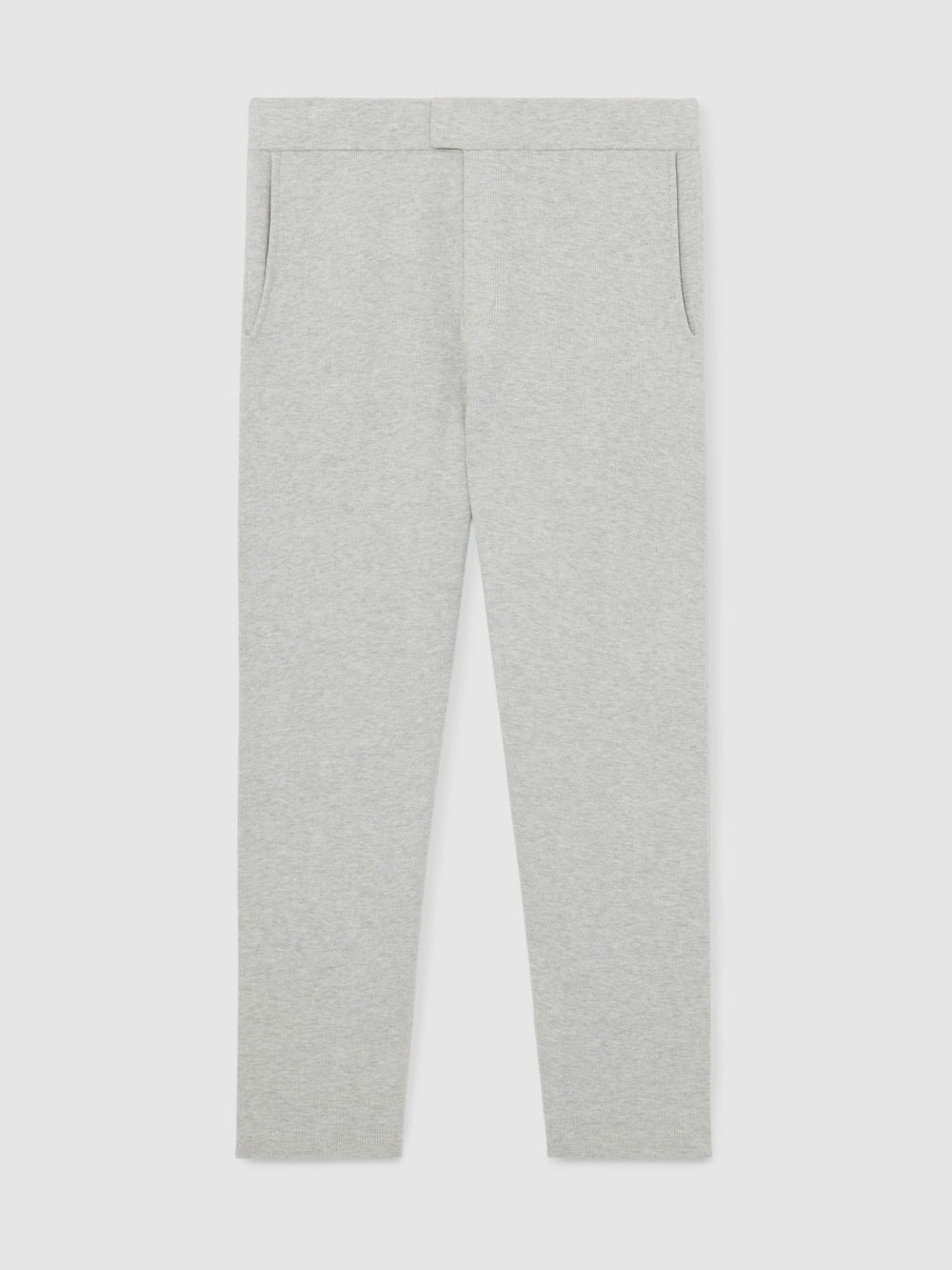 Tapered Knitted Trousers in Soft Grey
