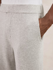 Tapered Knitted Trousers in Soft Grey