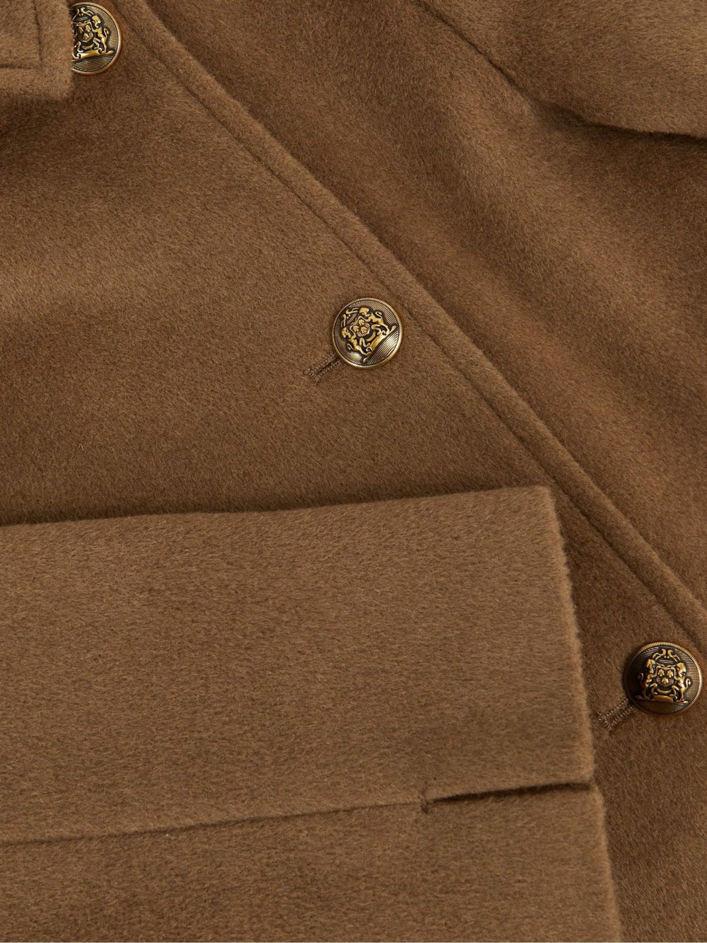 9-13 yrs Wool-Blend Double-Breasted Coat in Camel