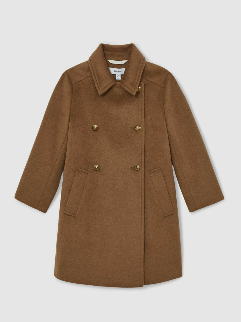 3-9 yrs Wool-Blend Double-Breasted Coat in Camel