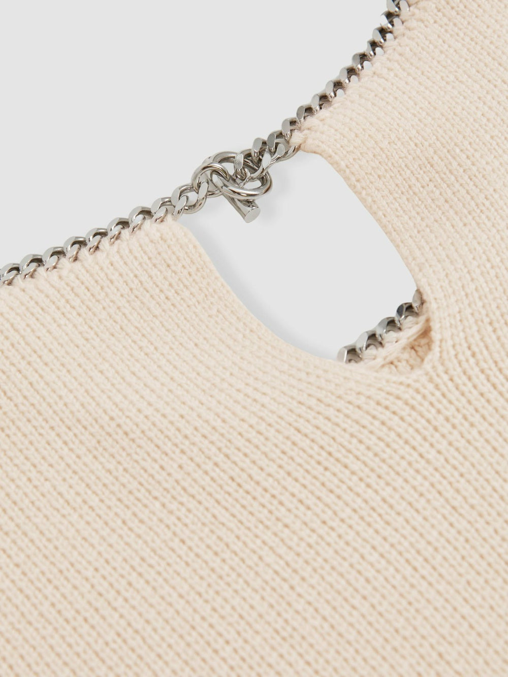 Wool-Blend Necklace-Trim Jumper with Cashmere in Cream