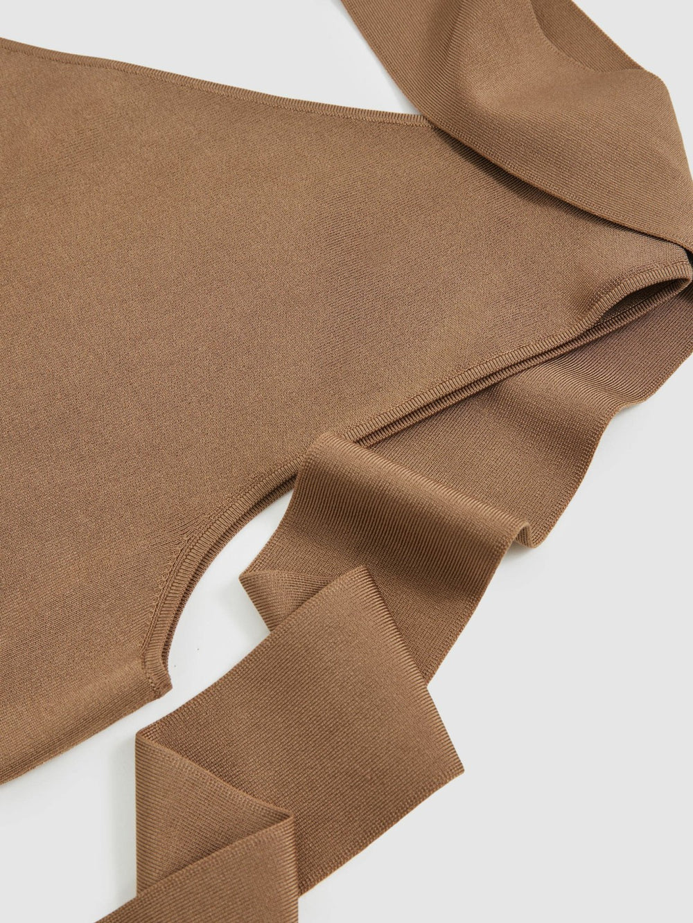 One Shoulder Scarf Top in Taupe Neutral