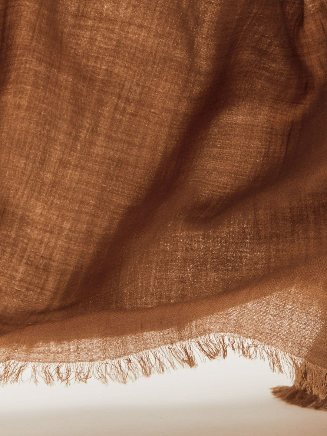 Wool-Cashmere Lightweight Scarf in Camel