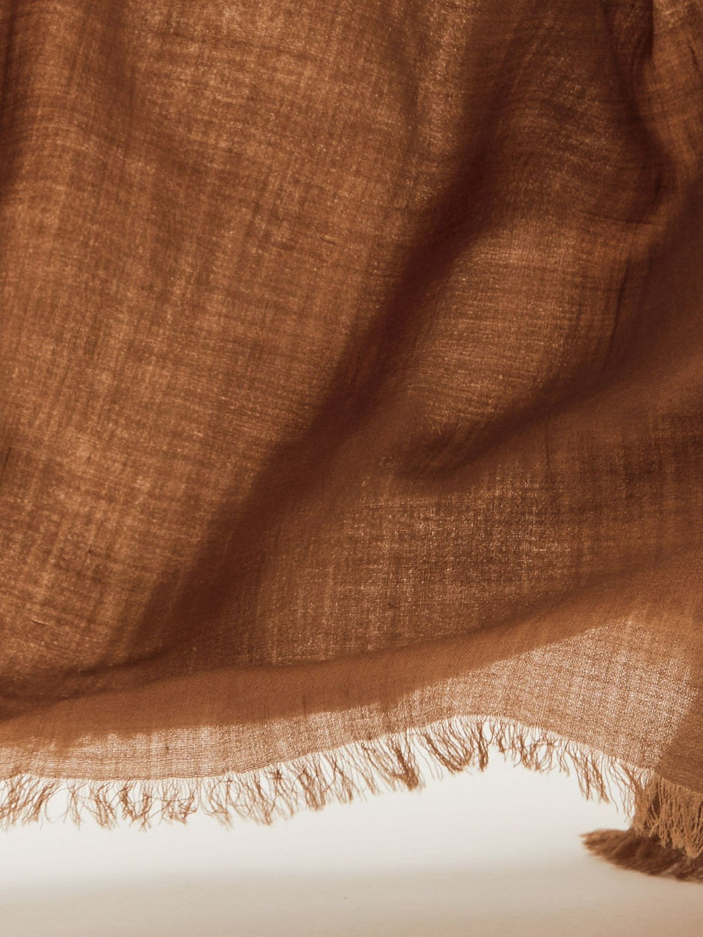 Wool-Cashmere Lightweight Scarf in Camel