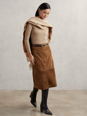 Wool-Cashmere Scarf in Taupe