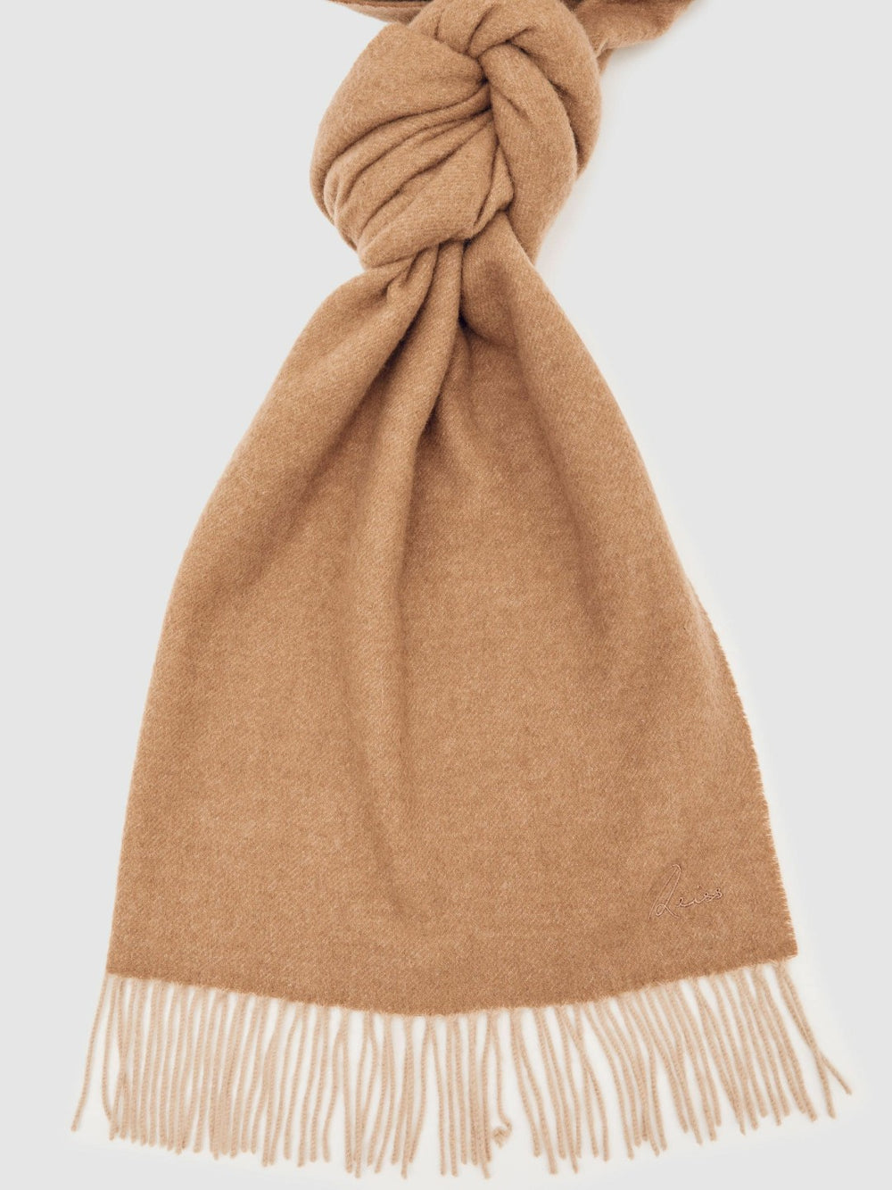 Wool-Cashmere Scarf in Taupe