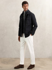 Removable-Gilet Safari Jacket in Navy