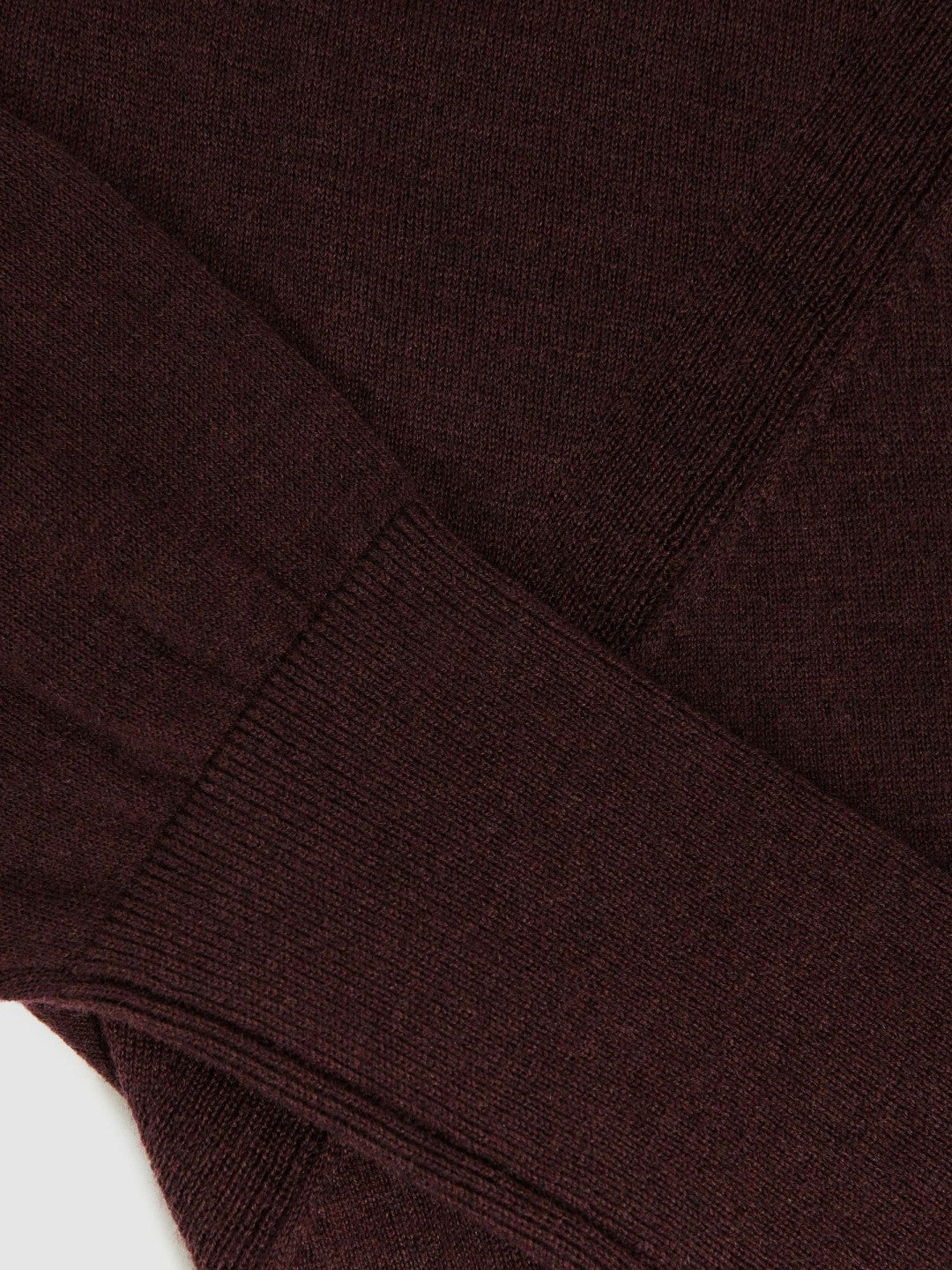 Wool Scarf-Tie Draped Jumper in Burgundy