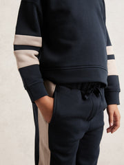 Cotton-Blend Joggers and Hoodie Set in Navy