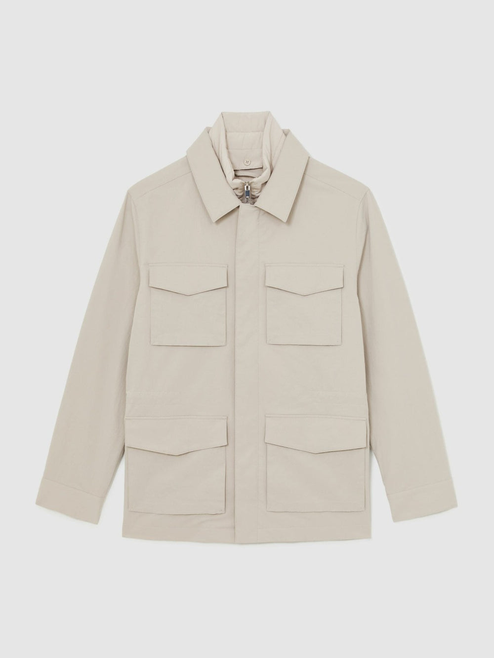 Removable-Gilet Safari Jacket in Stone