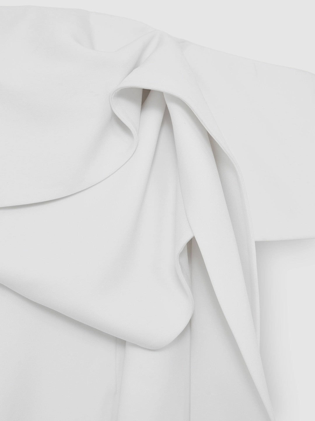 Sculptural Off-Shoulder Mini Dress in Ivory