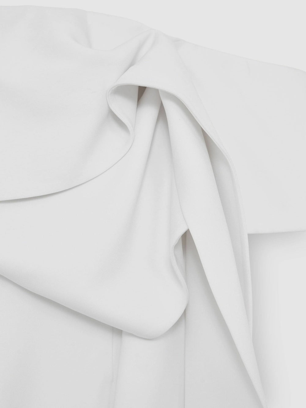 Sculptural Off-Shoulder Mini Dress in Ivory