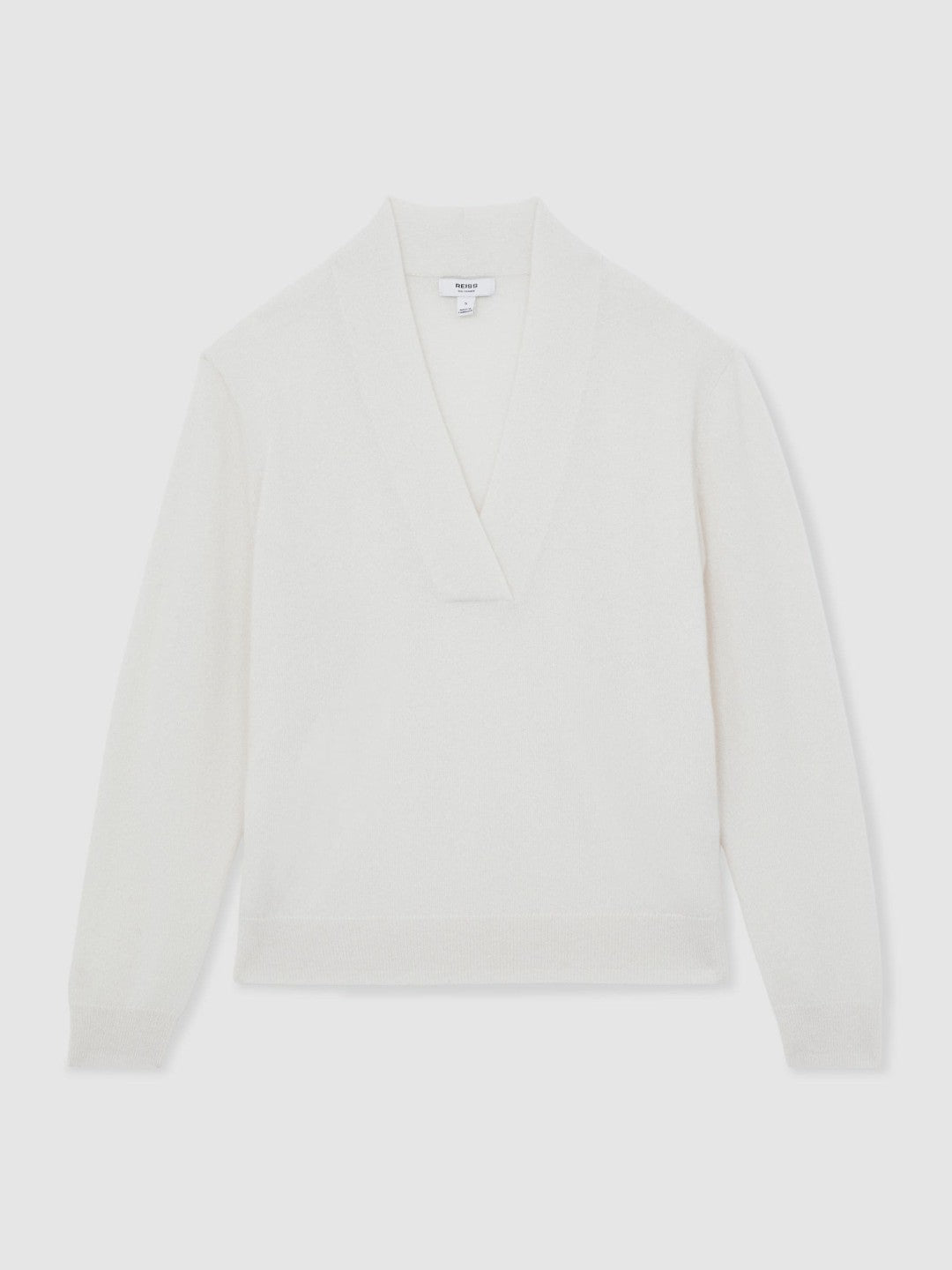 Cashmere V-Neck Jumper in Cream