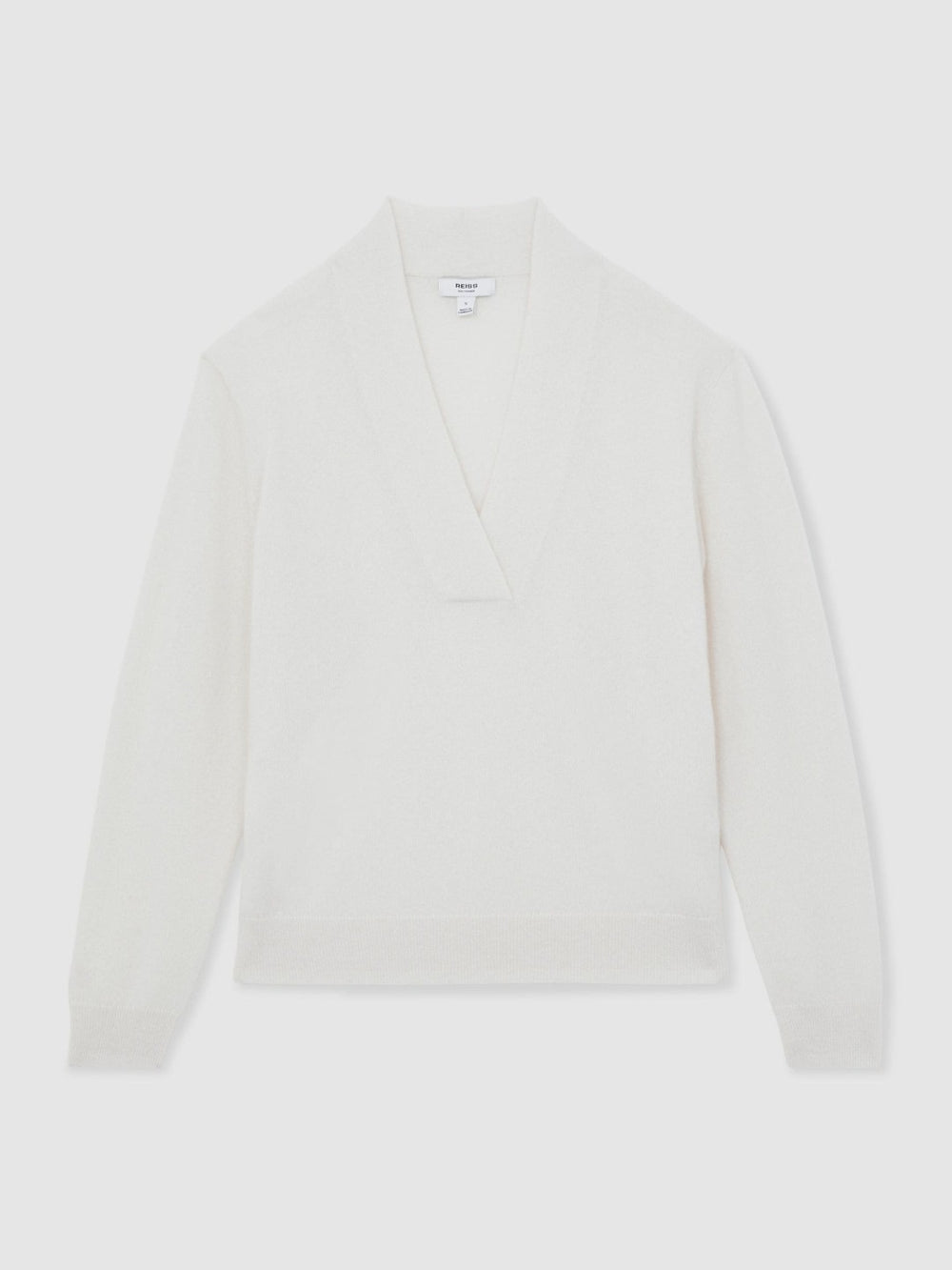Cashmere V-Neck Jumper in Cream