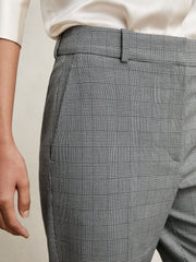 Check Slim-Fit Suit Trousers in Grey