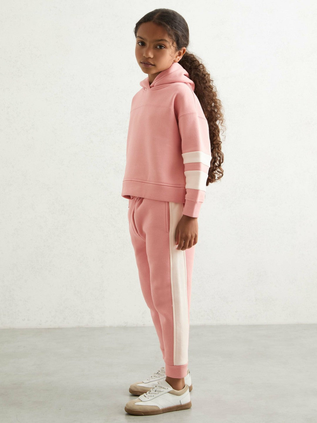 Cotton-Blend Joggers and Hoodie Set in Rose