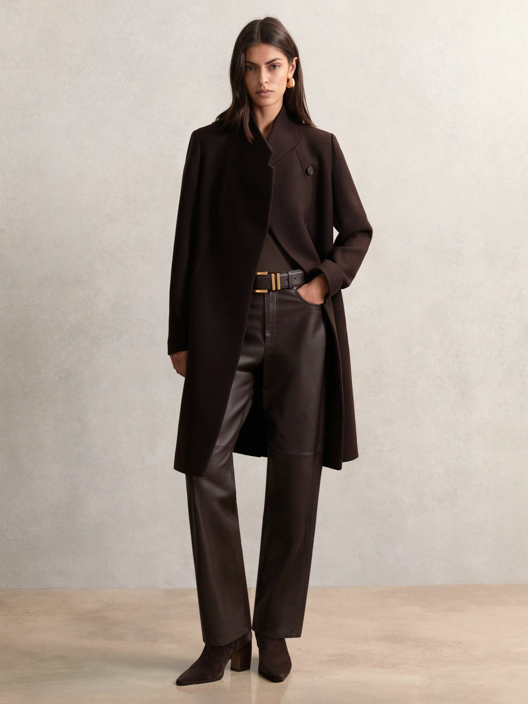 Coat in Chocolate Brown