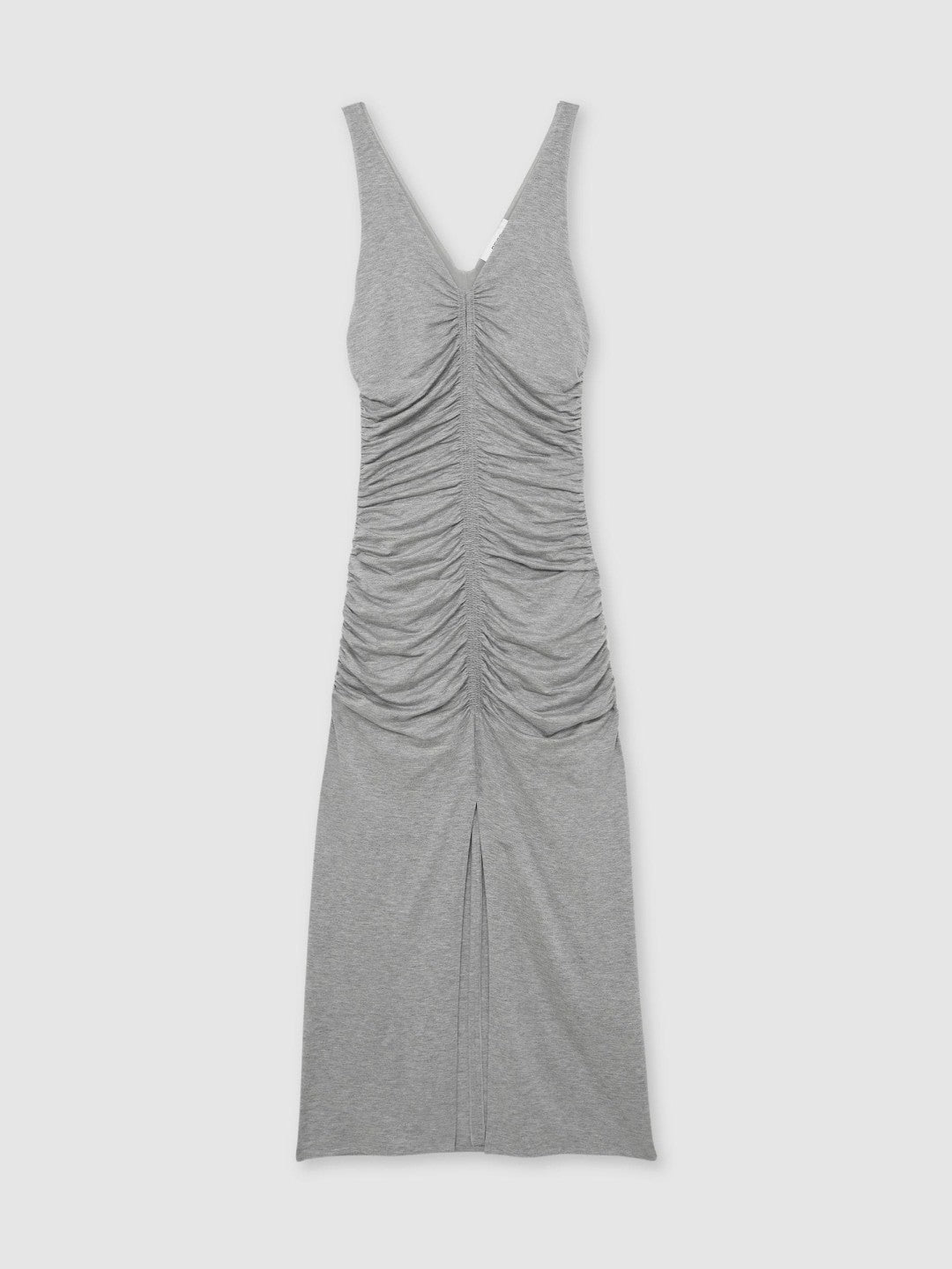Stretch-Modal Ruched Jersey Dress in Grey