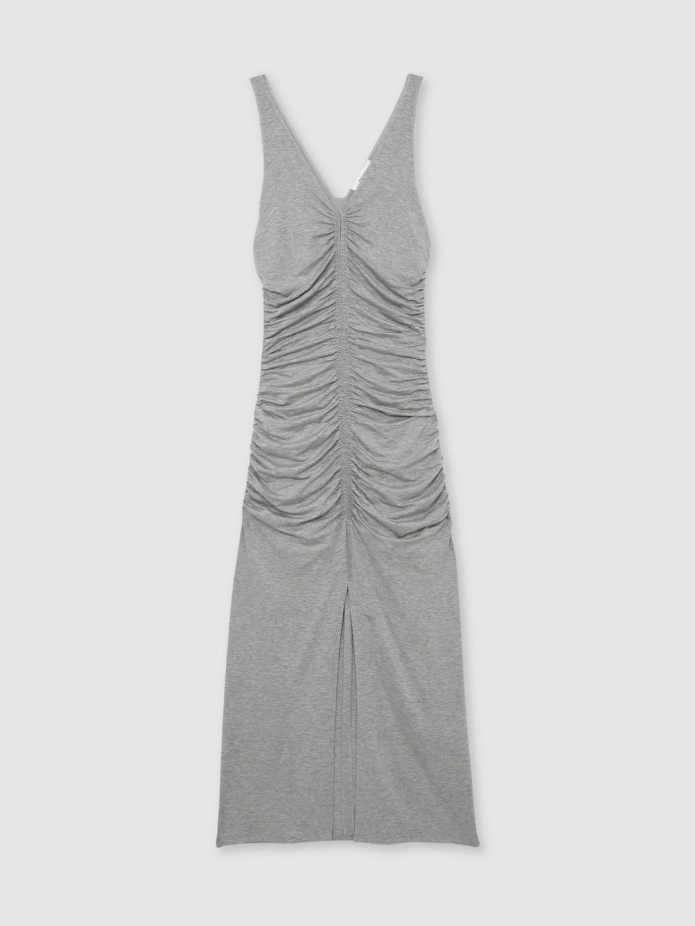 Stretch-Modal Ruched Jersey Dress in Grey