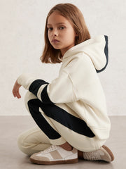 Cotton-Blend Joggers and Hoodie Set in Ecru