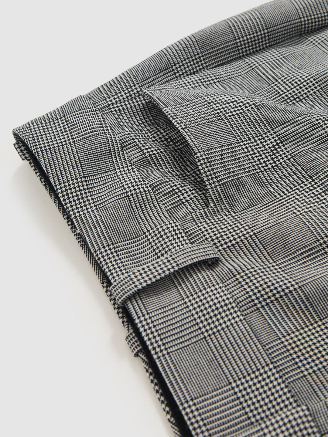 Petite Check Flared Suit Trousers in Grey