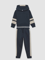 Cotton-Blend Joggers and Hoodie Set in Navy