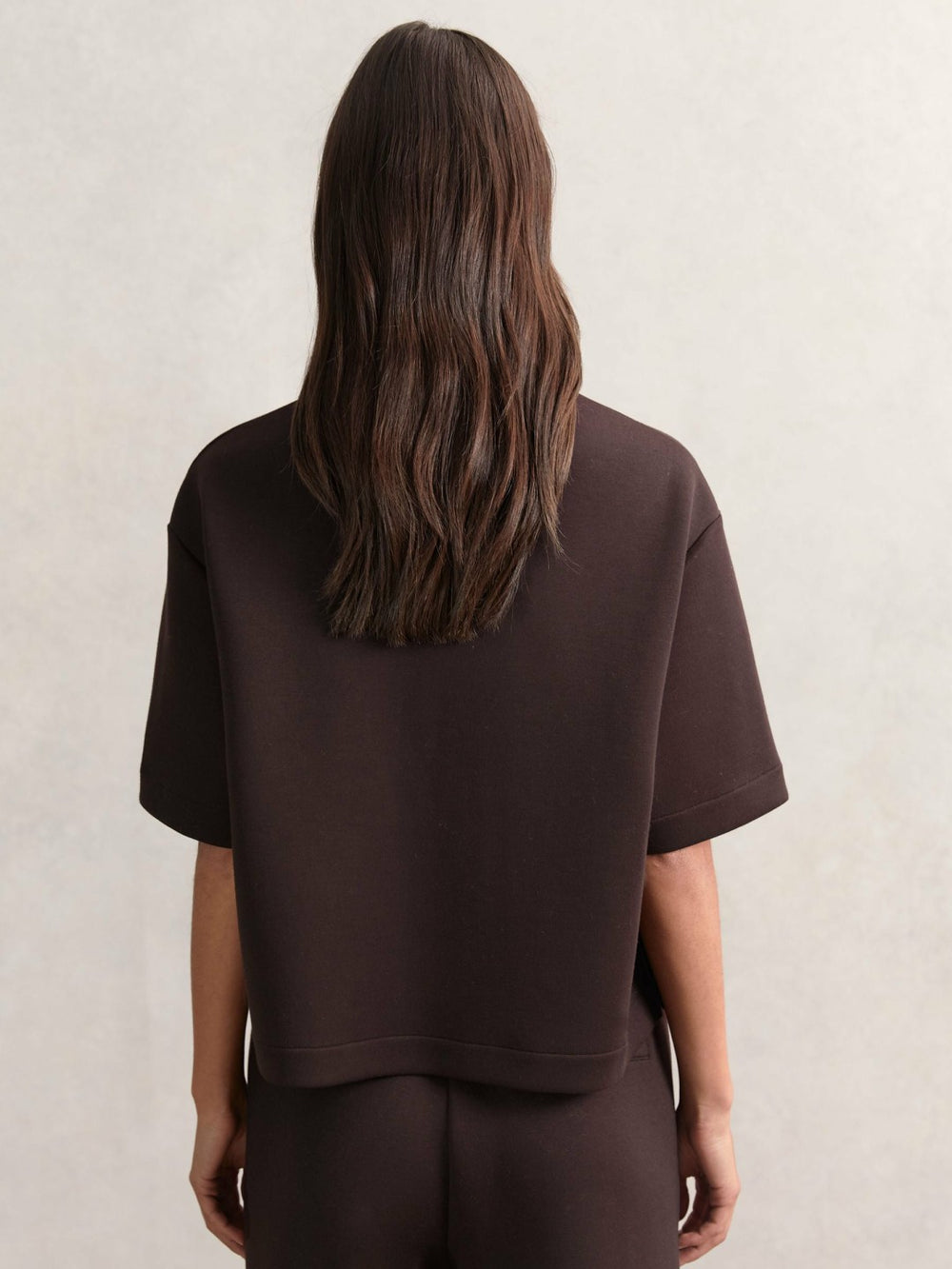 Short-Sleeve Half-Zip Sweatshirt in Plum Purple