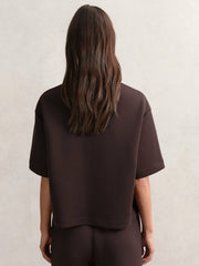 Short-Sleeve Half-Zip Sweatshirt in Plum Purple