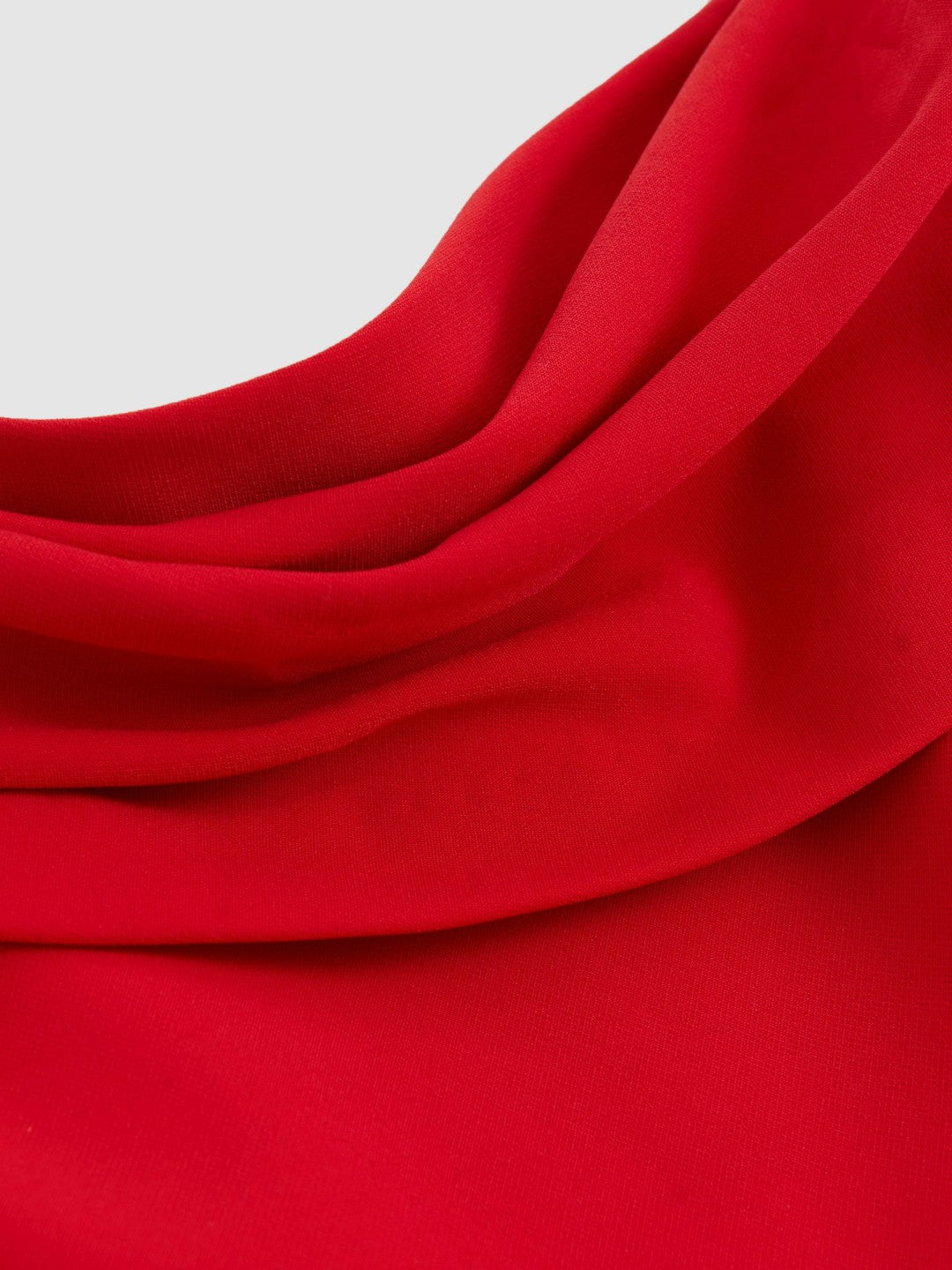 Structured Strapless Wide-Leg Jumpsuit in Red