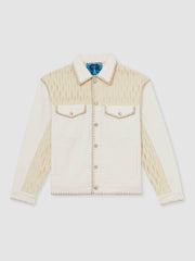 | Tom Daley Crochet Denim Jacket in Off White