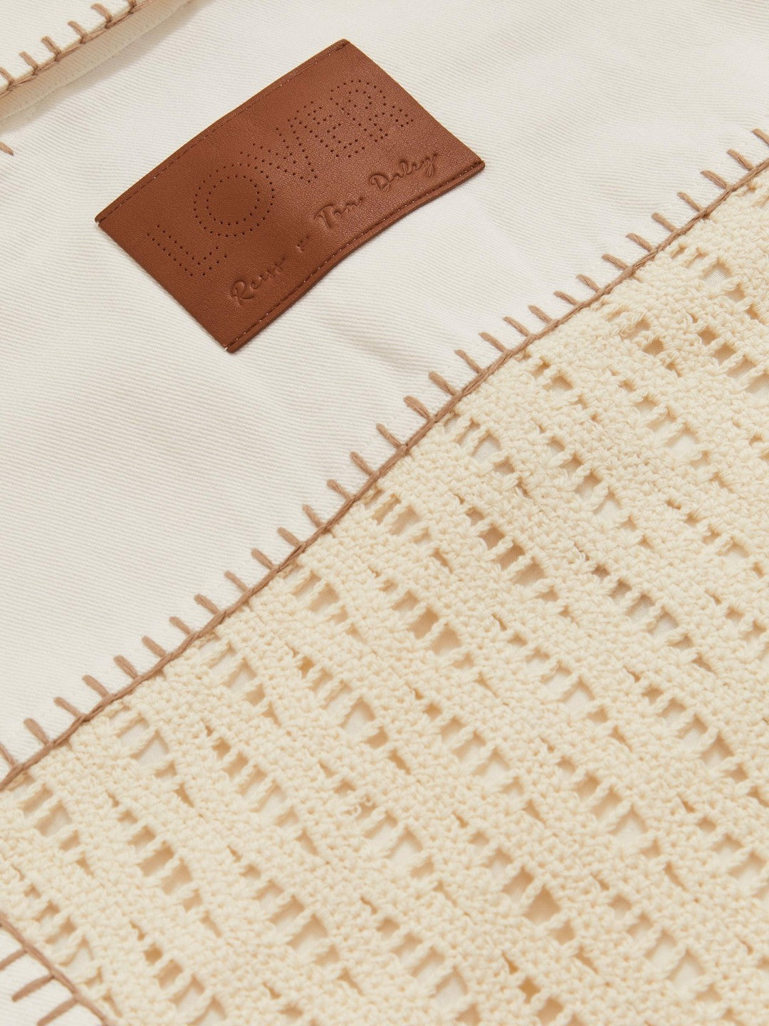 | Tom Daley Crochet Denim Jacket in Off White