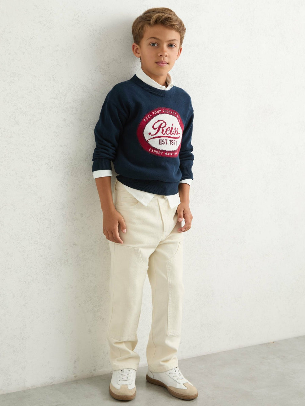 9-13 yrs Cotton Motor Cars Logo Jumper in Navy
