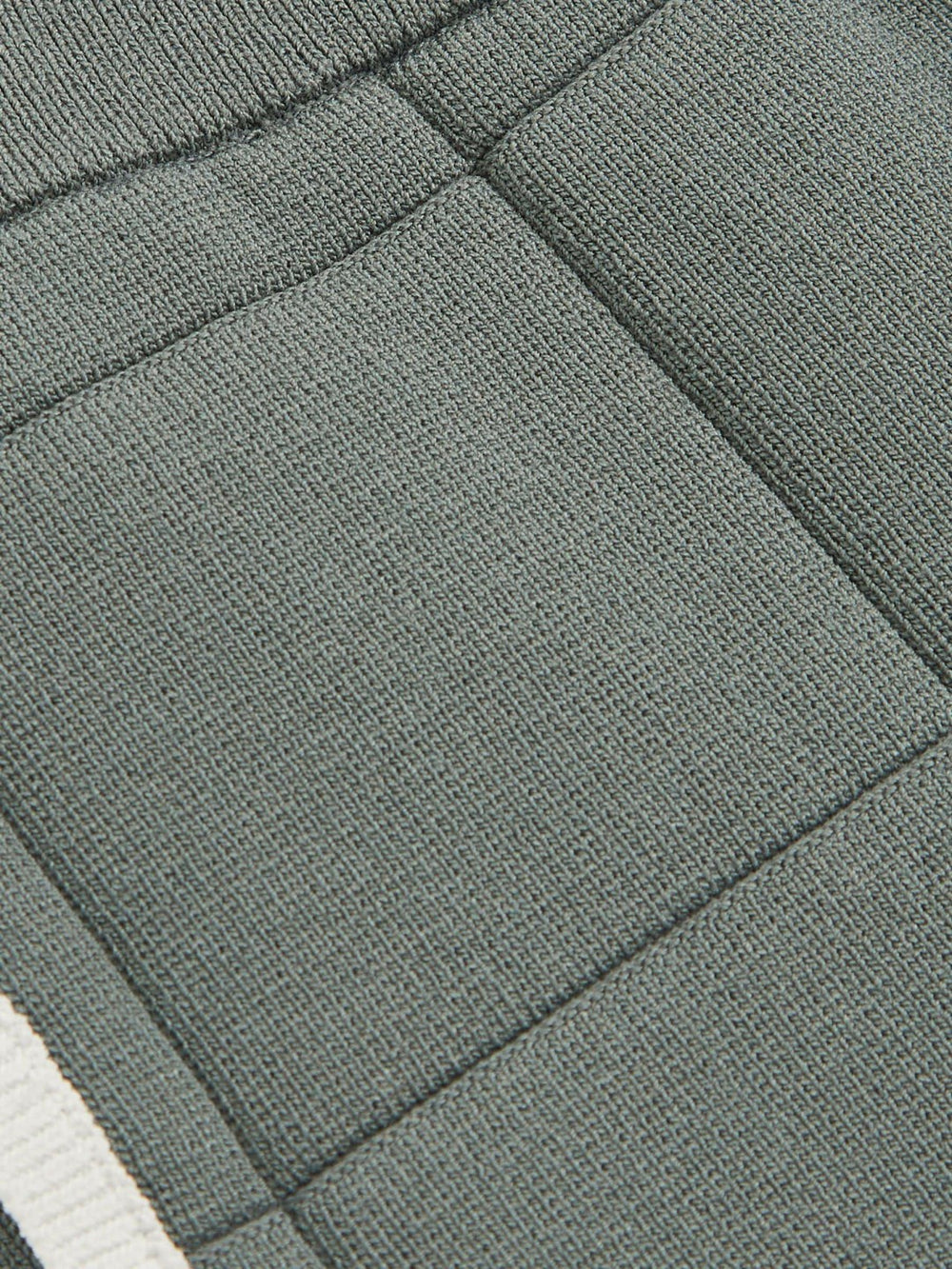 9-12 yrs Tipped Knit Stitch-Detail Shorts in Dark Sage Green