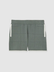 3-9 yrs Tipped Knit Stitch-Detail Shorts in Dark Sage Green