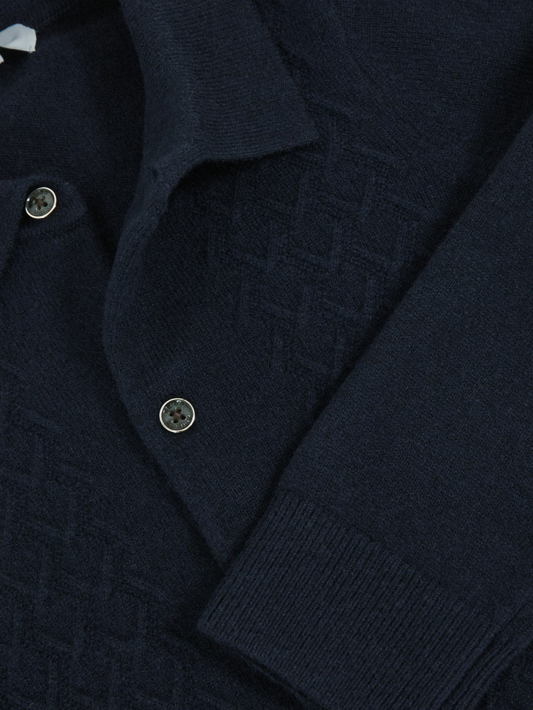 3-9 yrs Wool V-Stitch Button-Through Cardigan in Navy Blue