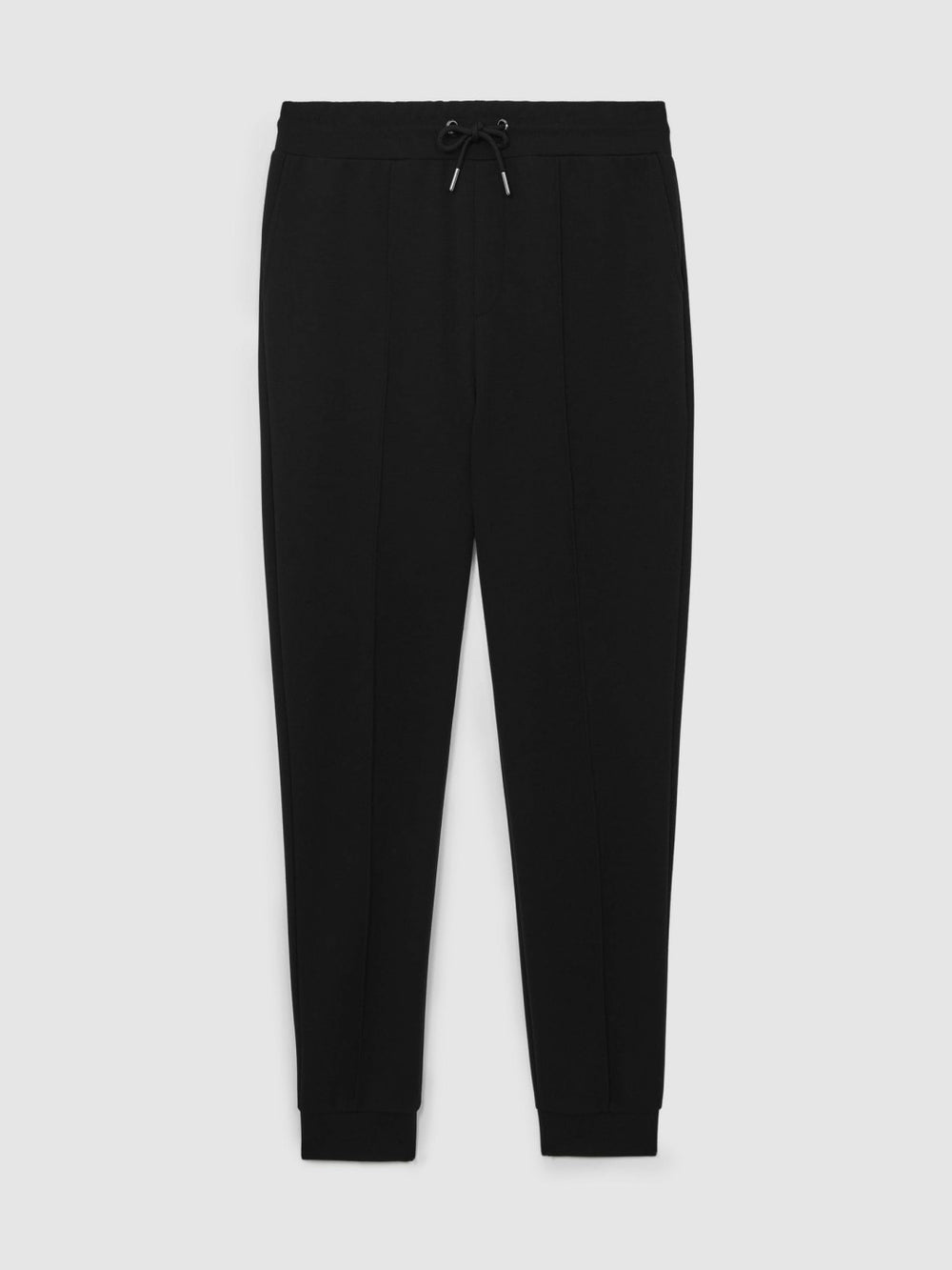 Interlock Drawstring Joggers in Black