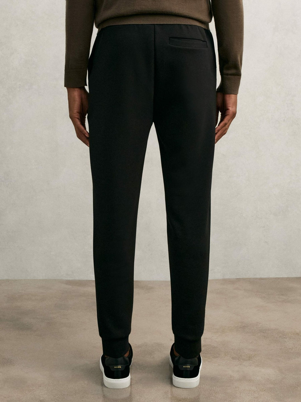 Interlock Drawstring Joggers in Black