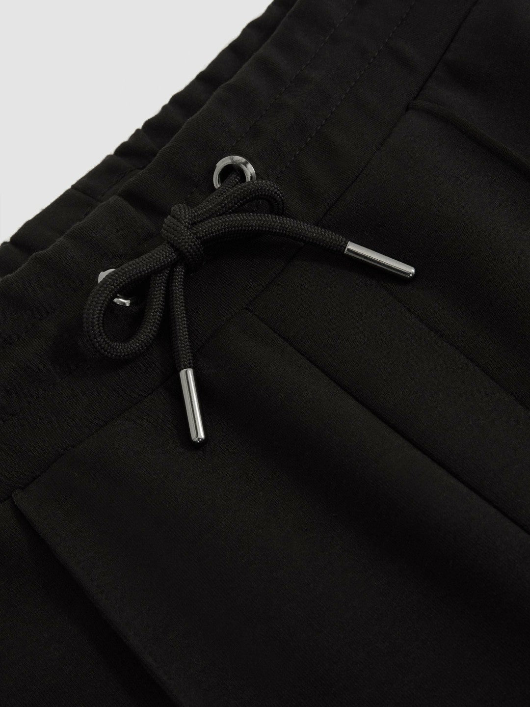 Interlock Drawstring Joggers in Black